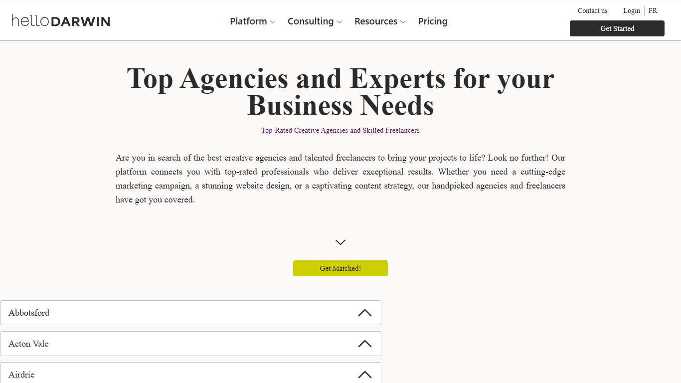 Agencies and Experts from all around Canada en 2026